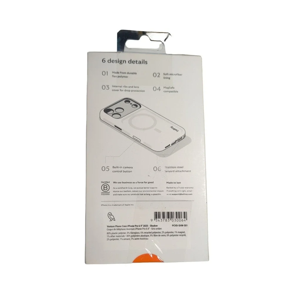 T9-O‎ Bellroy Apple iPhone 17 Pro Max Venture Magsafe Case Black (No Lanyard)⬇